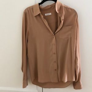 Equipment blush silk button down